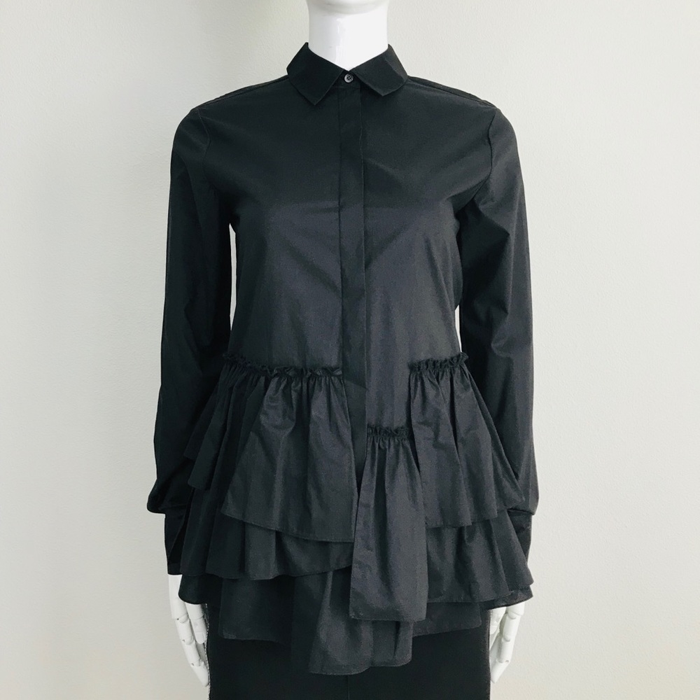 THAKOON tiered ruffle peplum shirt